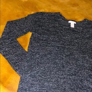H&M Conscious Marbled Knit V-Neck Sweater SZ S